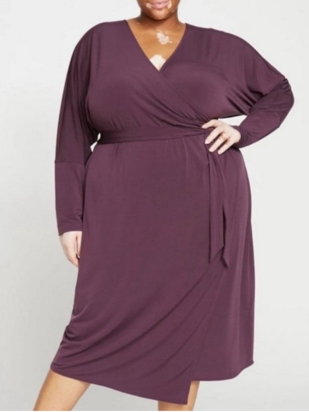 Universal Standard Purple Dolman Wrap Midi Dress NWT